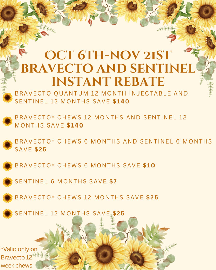 Bravecto and Sentinel Rebate